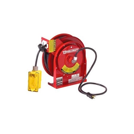 Reelcraft Cord Reel, 12 AWG, Red Reel Color, 45 ft Length L 4545 123 7A